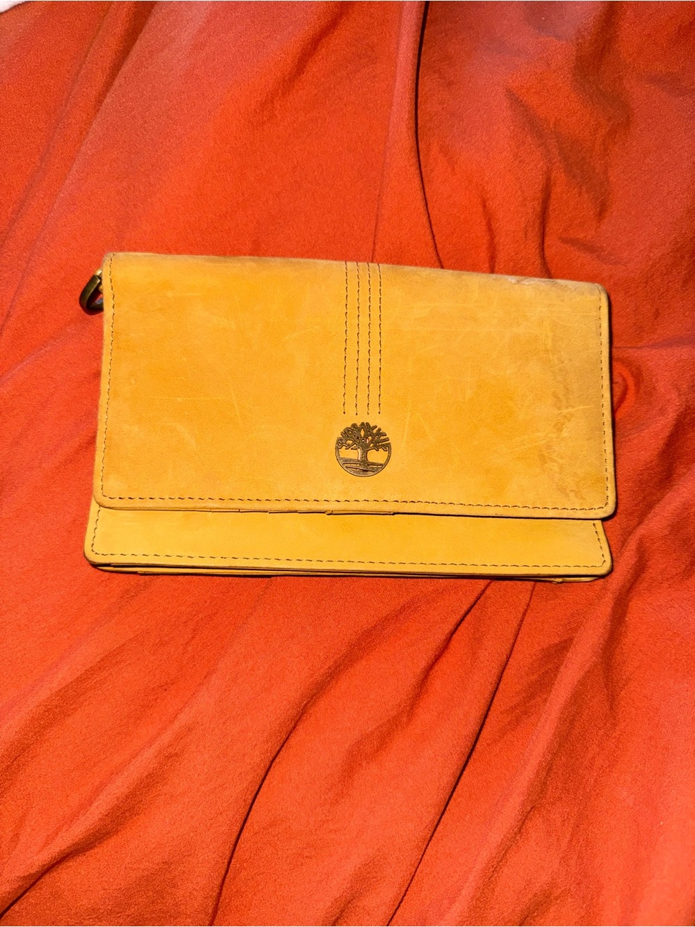 Timberland Women's RFID Leather Flap Wallet Clutch - Wheat Nubuck